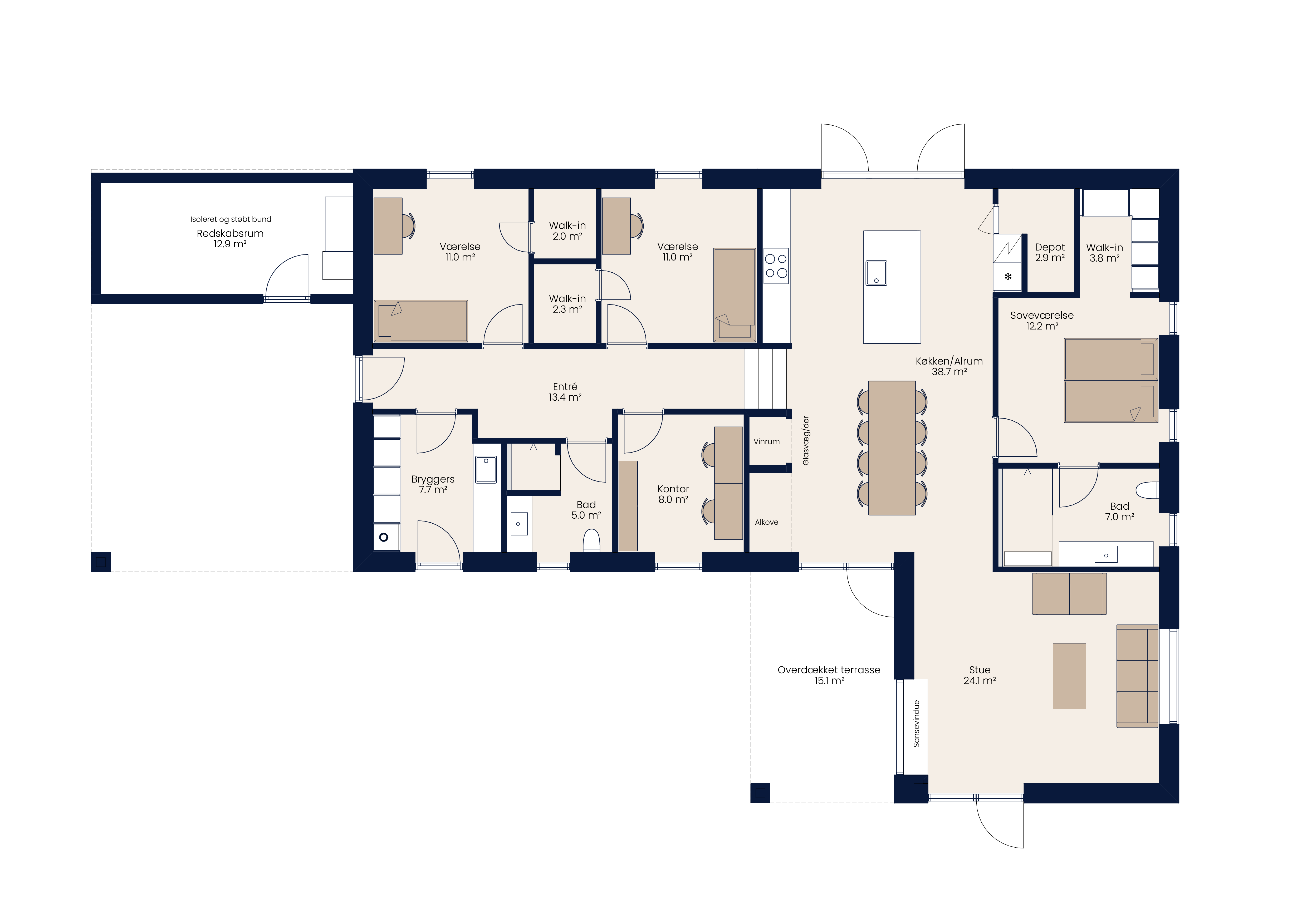 Plantegning 16967 Vinkelhus 180 M²