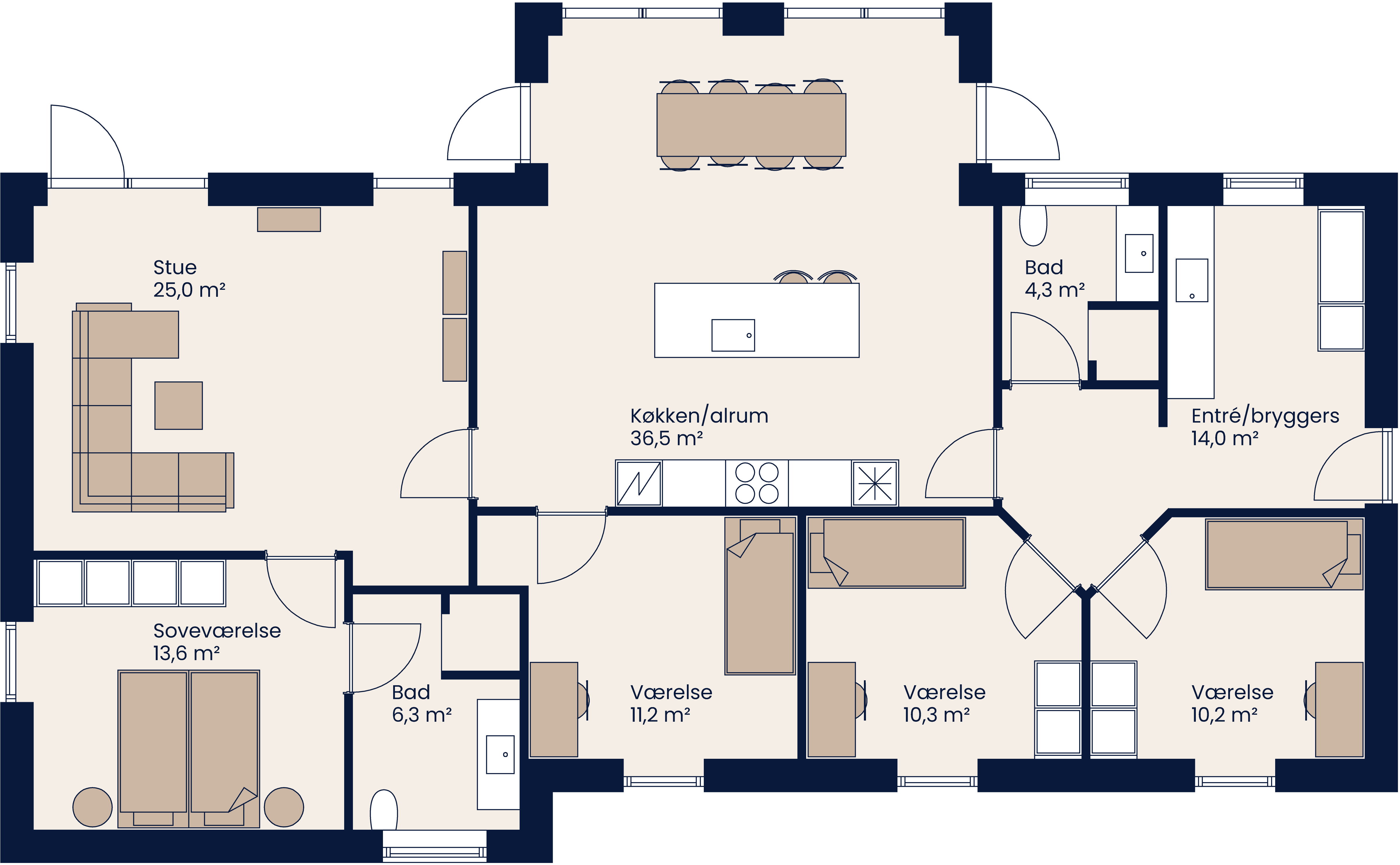 Plantegning Vinkelhus 159 M²