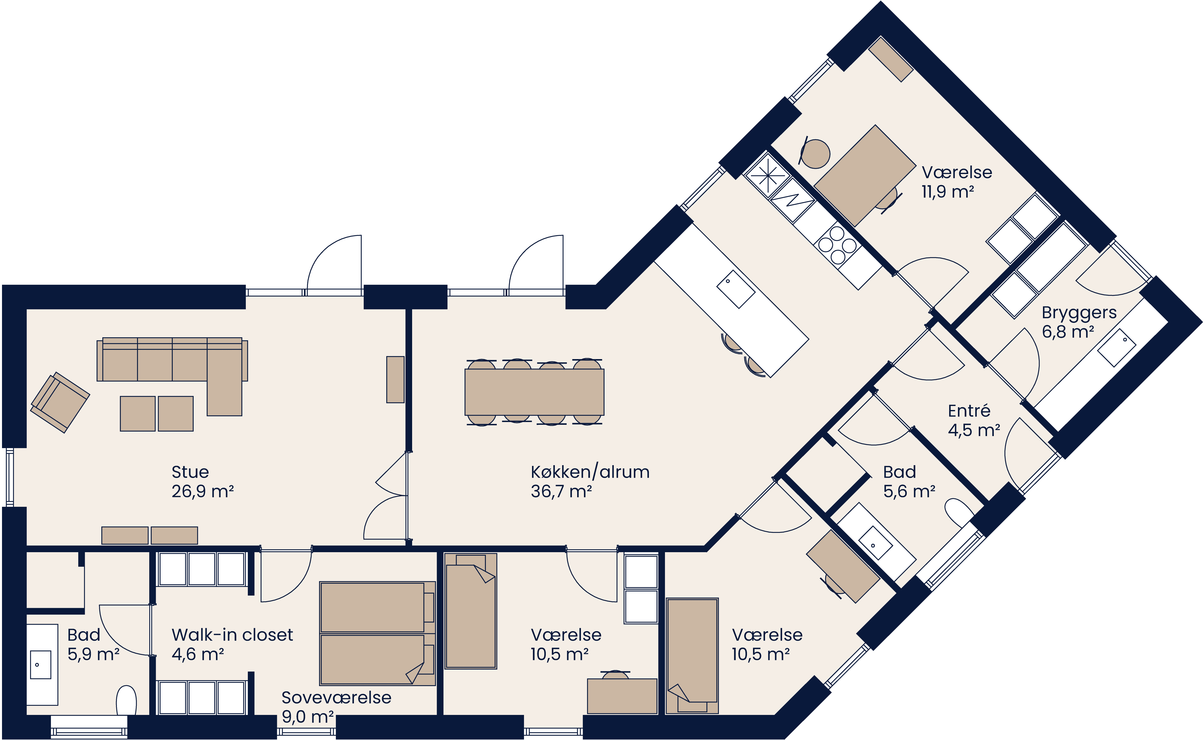 Plantegning K Hus 160 M²