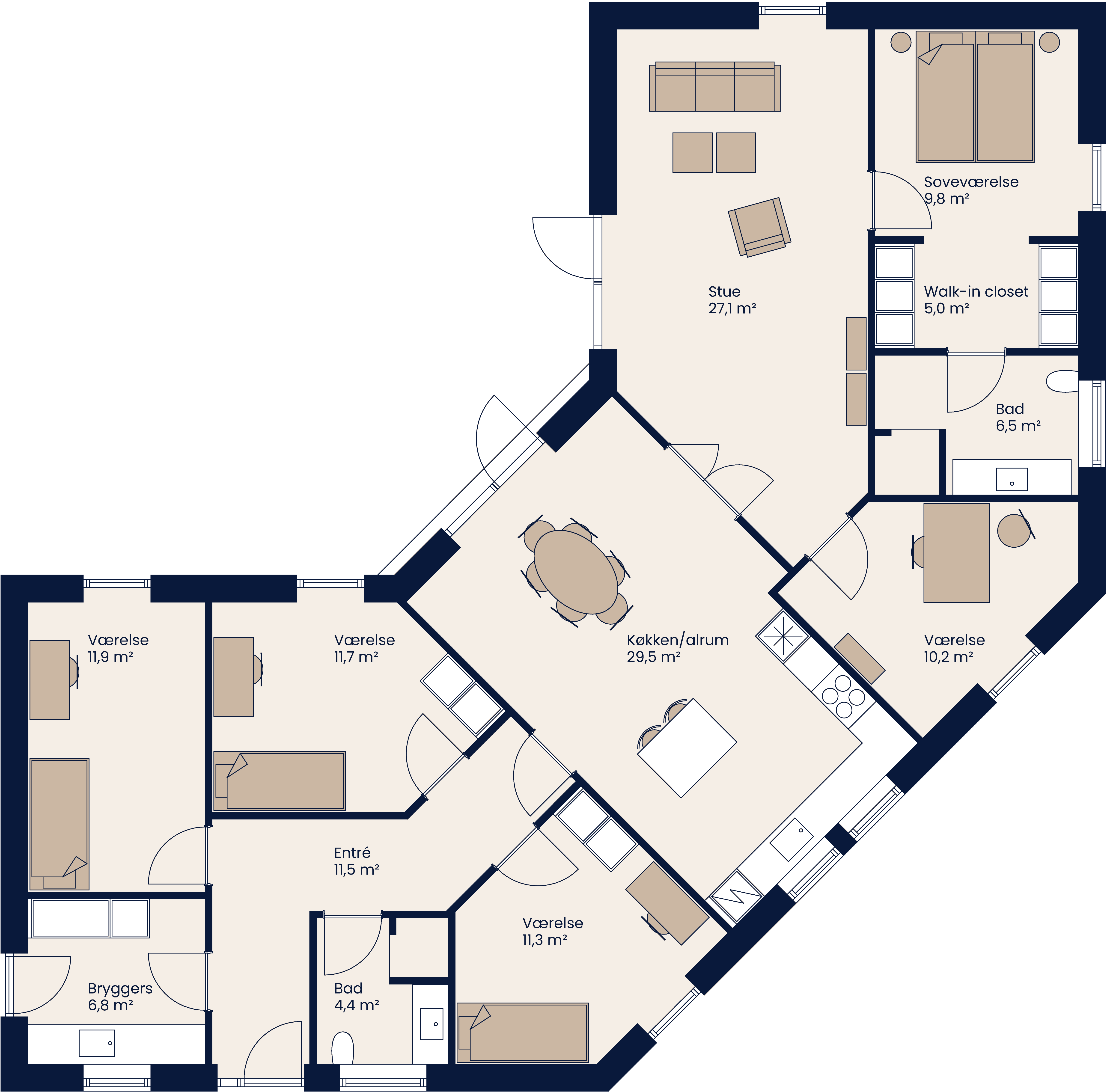Plantegning K Hus 176 M²