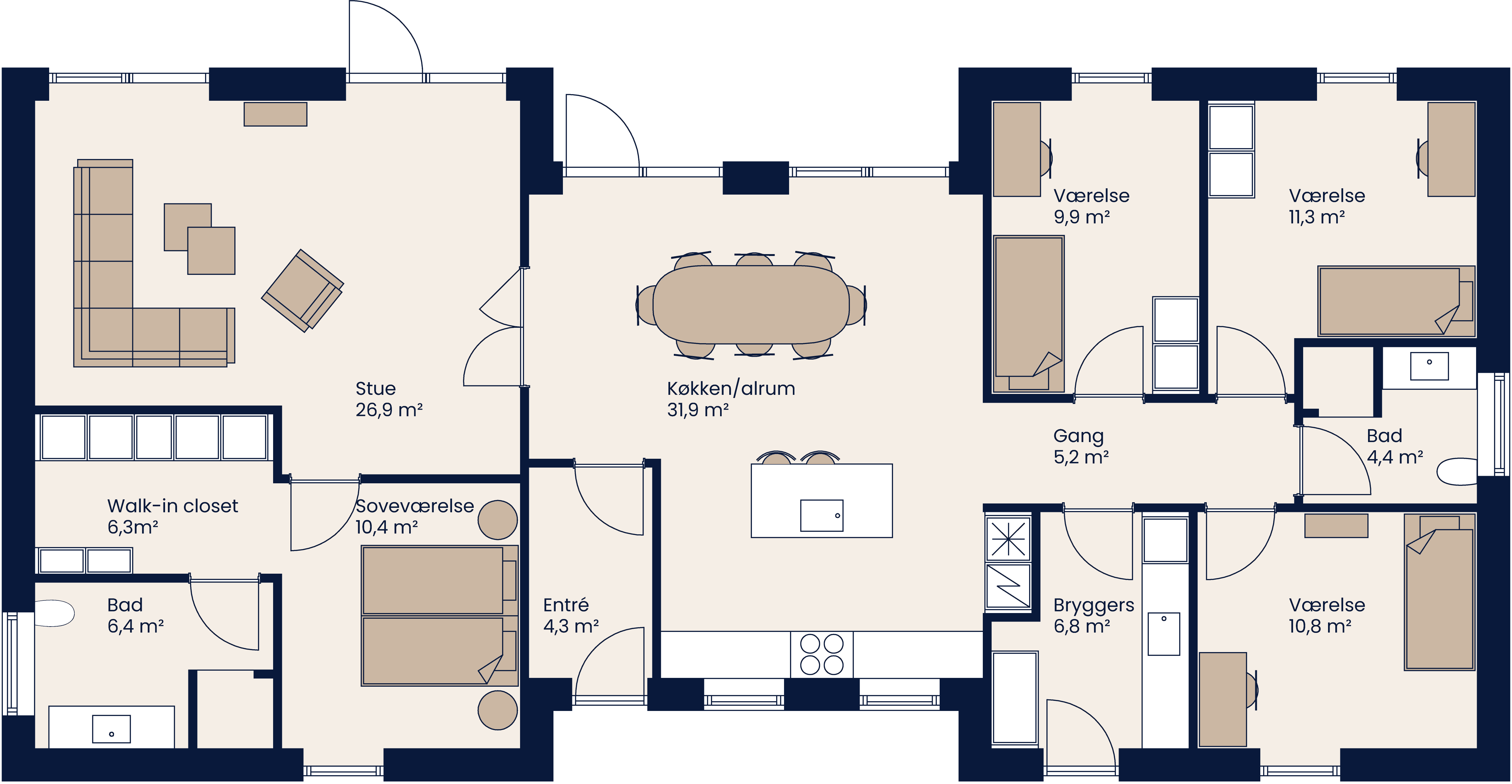 Plantegning H Hus 164 M²