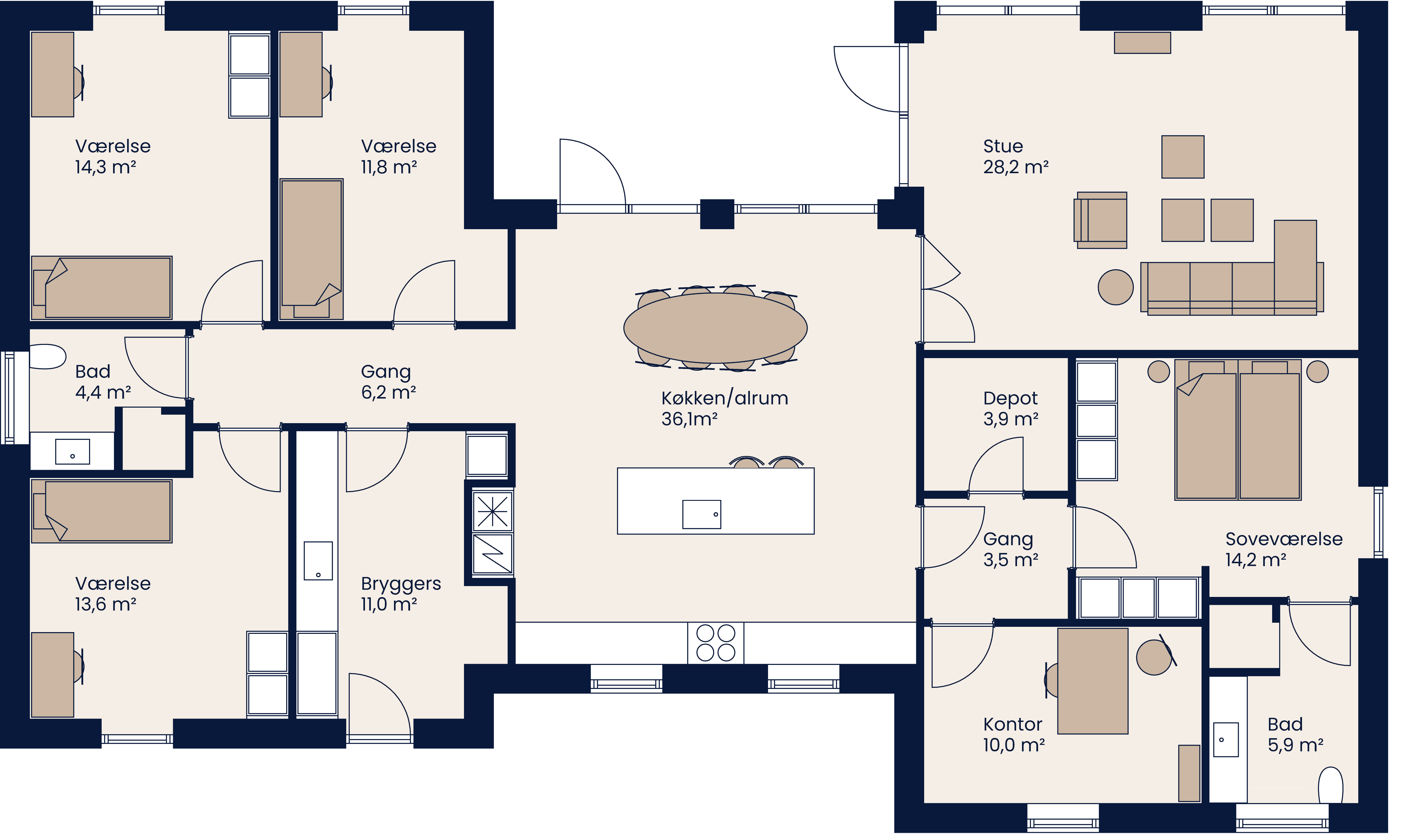 Plantegning H Hus 198 M²