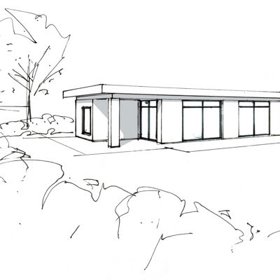 Stregtegning Boks Med Udhæng Hyldehegnet