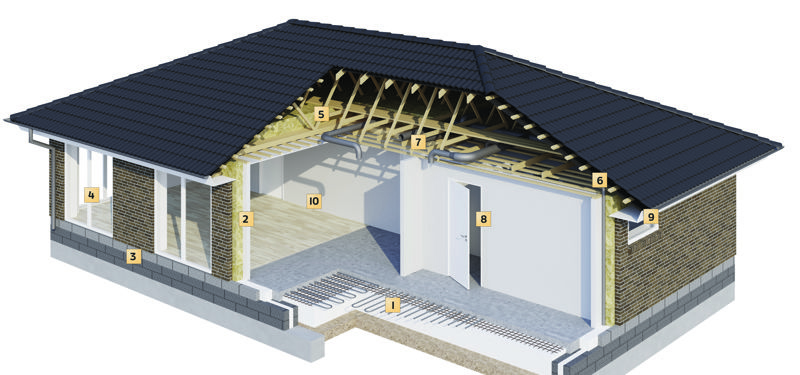 3D Plantegning Konstruktion Dæmpet Tal