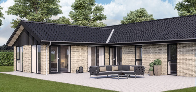 Sadeltag Med Udhæng Og Trægavl