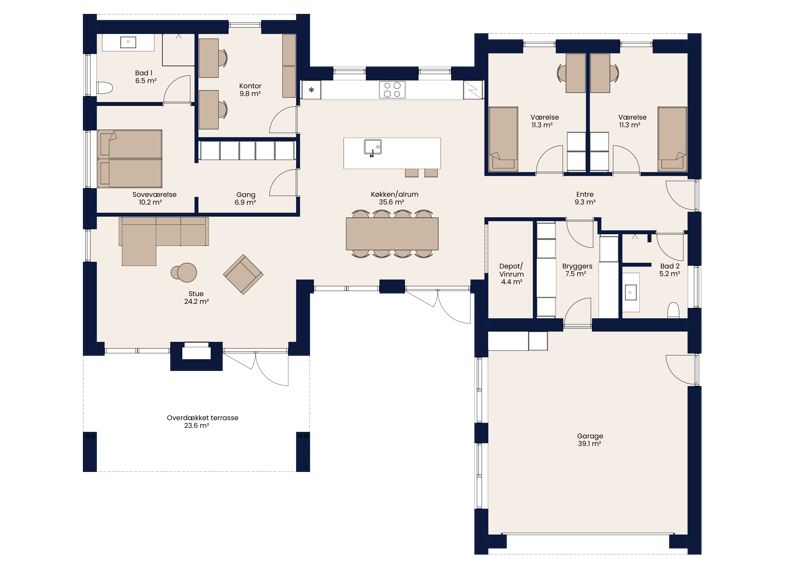 16.140 H Hus 172 M² Med Dobbelt Garage