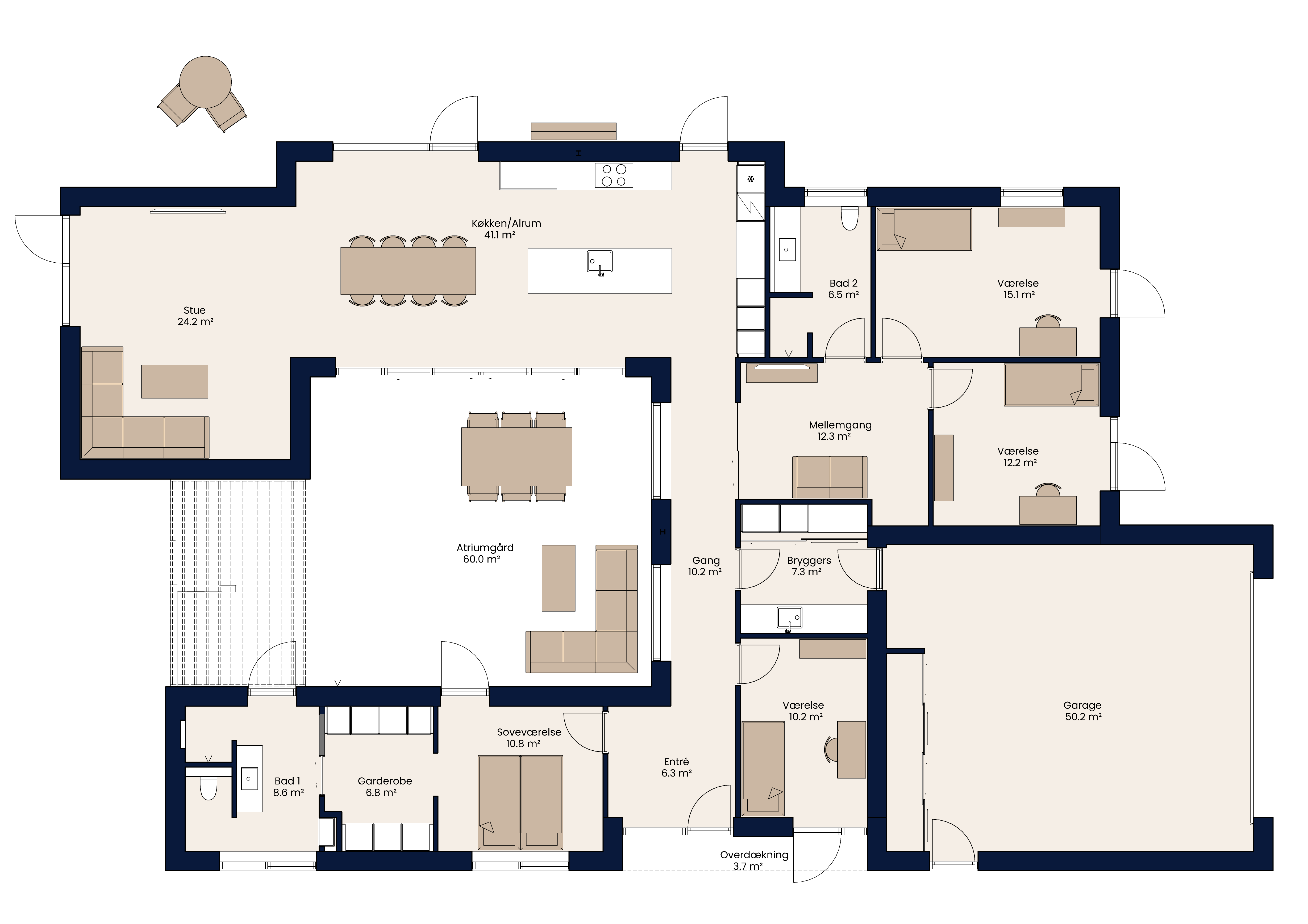 Plantegning 16.137 Længehus 217 Kvm