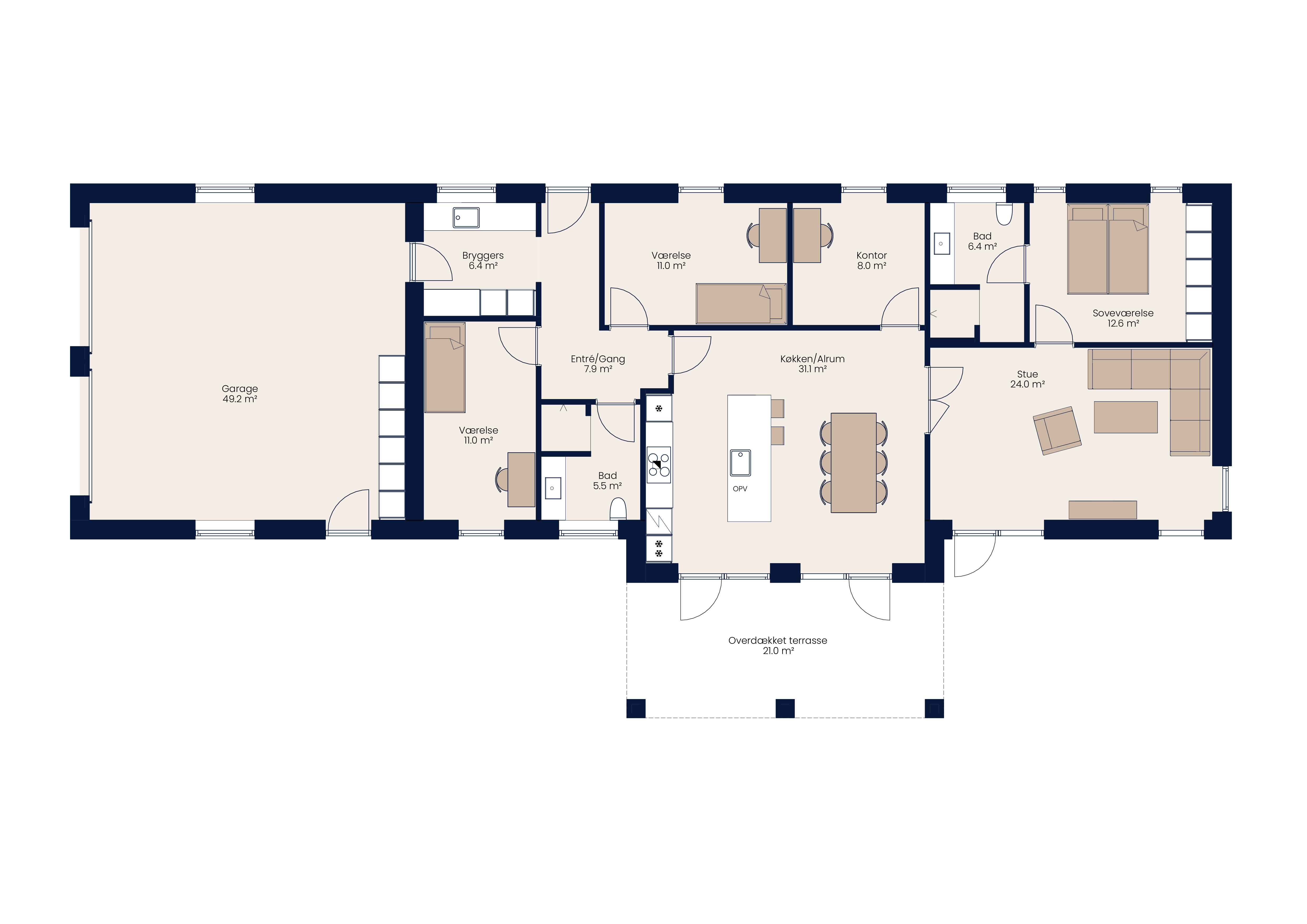 Plantegning 20053 - Vinkelhus 150 kvm B