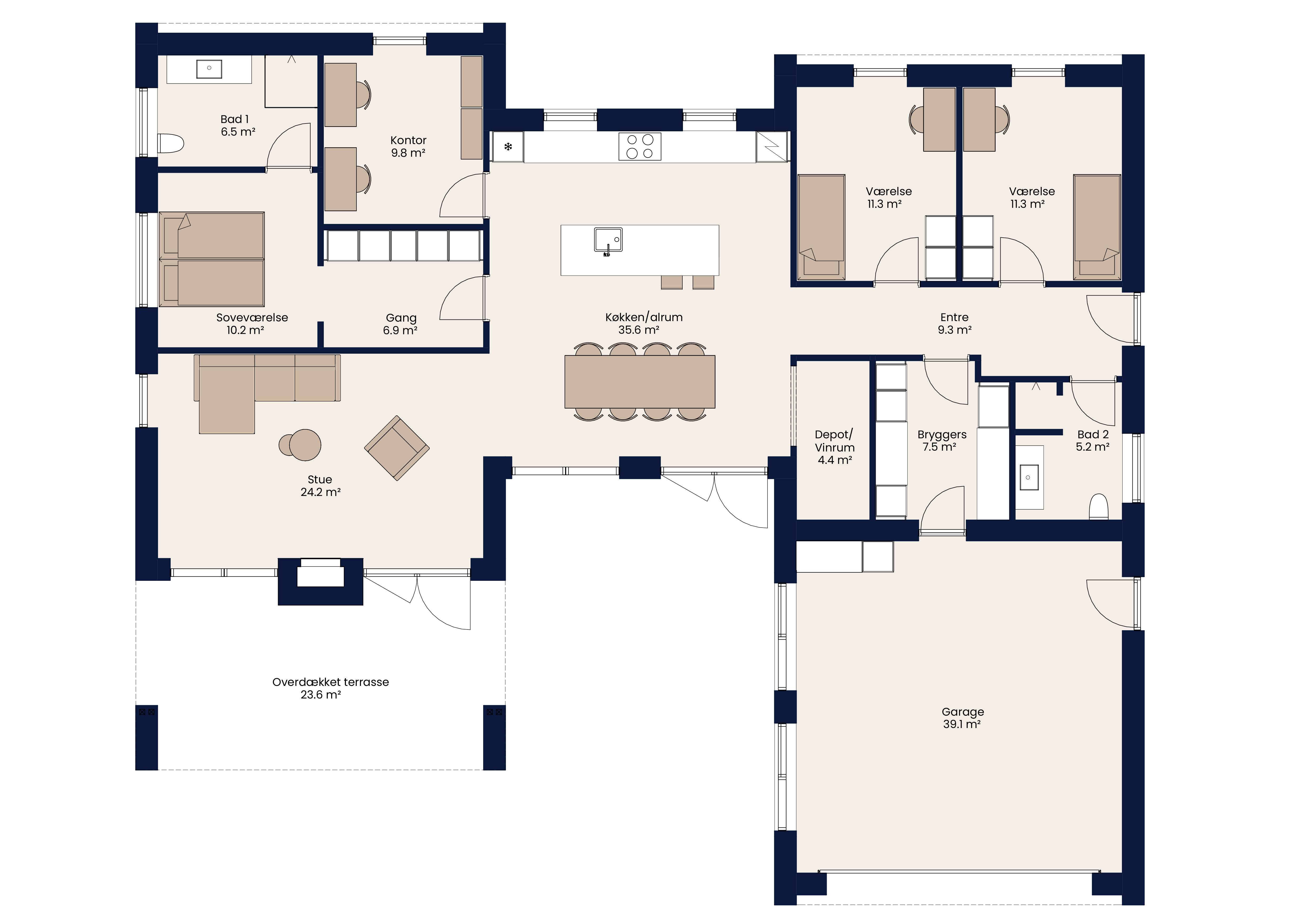 Plantegning 16.140 Funder Trindkær 9, 8600 Silkeborg