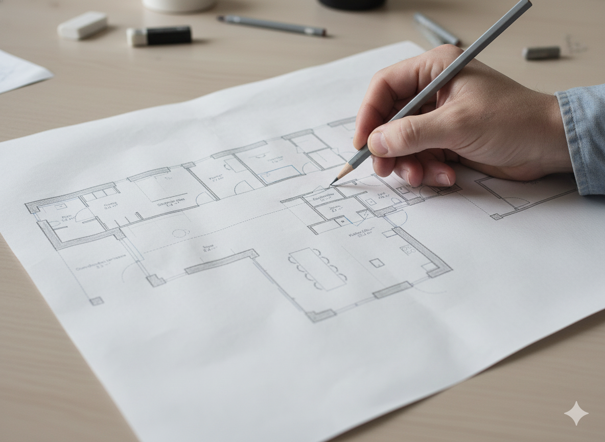 Stregtegning vinkelhus 164