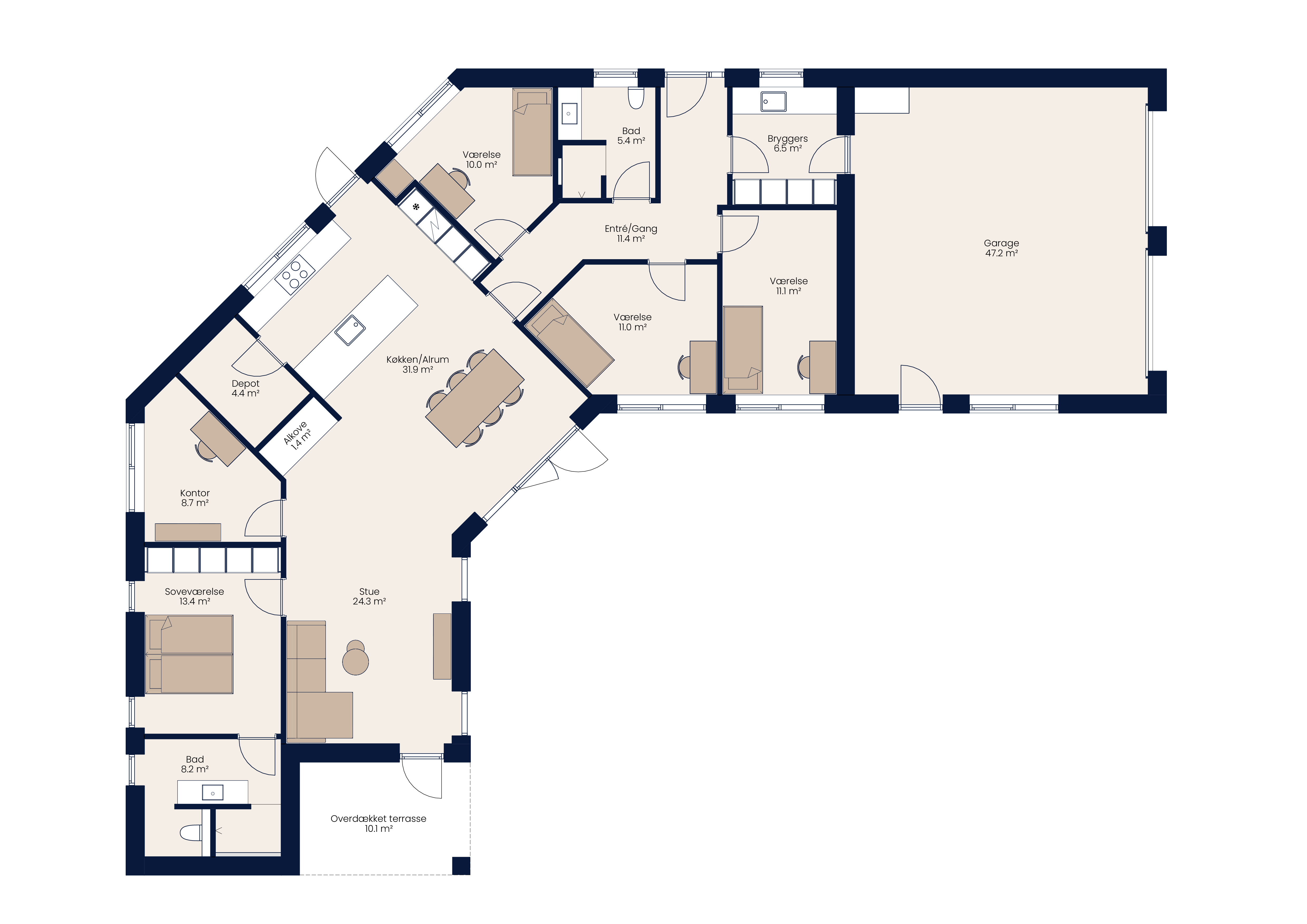 Plantegning Knækhus 179 M²