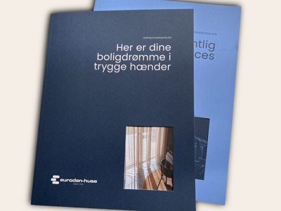 Kataloger fra eurodan-huse med inspiration til husdrømme og en tryg byggeproces.